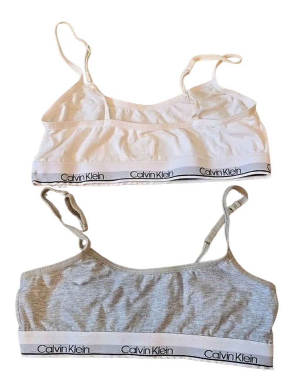 Calvin Klein Girls’ Cotton Training Bra Bralette with Adjustable Straps, 2 Pack